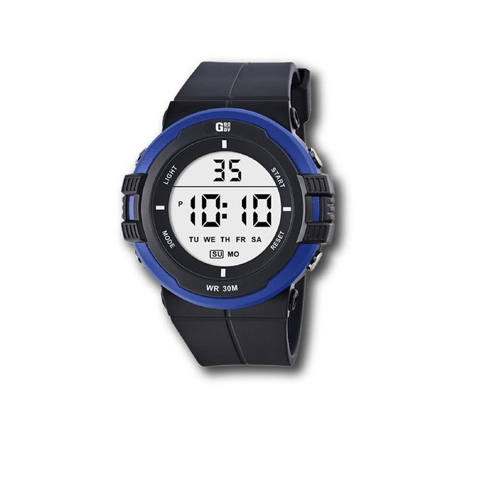 Gbody TIME WR30 - Reloj de hombre LCD con luz LED roja y blanca, resistente al agua (WR30)