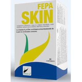 FEPADIET Fepa-Skin 60 Comp. Colágeno Marino Hidrolizado, Vitamina C, A y Zinc para Piel Sana