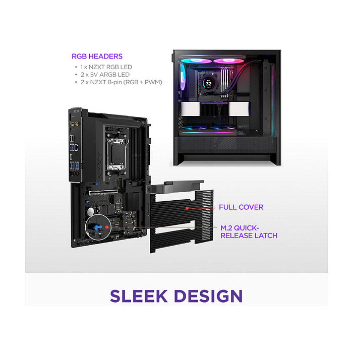 NZXT N7 B850 WiFi Black DDR5 AM5 Black Cover