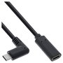 InLine 35781 Cable USB 3.2 Gen 2 con conector USB tipo C angular a hembra, 1 m, Negro