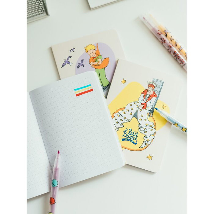 ERIK Set Papelería El Principito con Bolígrafo, Lápiz, Cuadernos A6, Subrayadores, Pegatinas y Notas Sticky