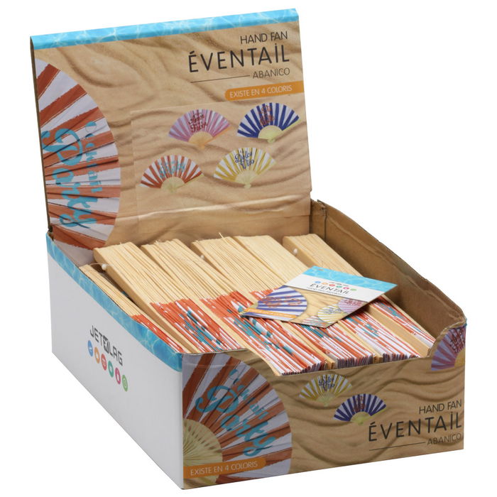 Home Deco Factory Abanico De Madera Dolce Vita Colección Naranja Azul Amarillo Rosa