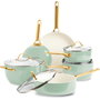 GreenPan Padova Reserve Set de Ollas y Sartenes de 6 piezas, Verde/Crema