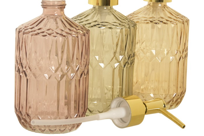 DKD Home Decor Dosificador de Cristal y ABS 500ml Surtido de Colores