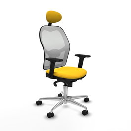 PIQUERAS Y CRESPO Silla de oficina Jorquera con mecanismo Sincro, Amarillo y Blanco