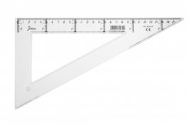 Faibo Cartabón Escolar 41330 Transparente Inyectado Graduado y Biselado 30 cm