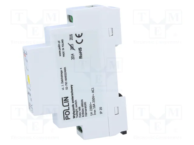 POLLIN MROK-16S Interruptor de crepúsculo para raíl DIN
