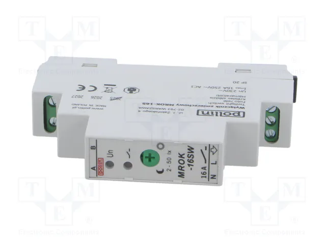 POLLIN MROK-16S Interruptor de crepúsculo para raíl DIN