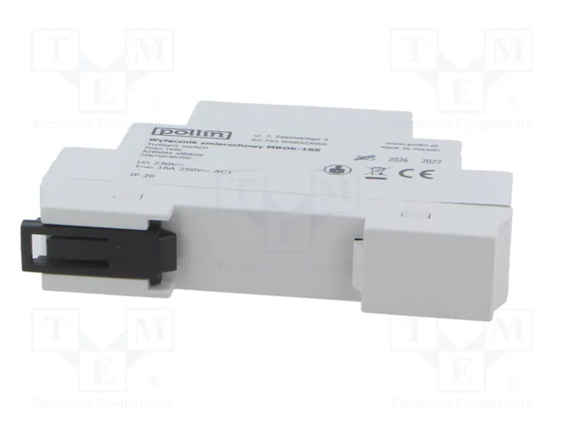 POLLIN MROK-16S Interruptor de crepúsculo para raíl DIN