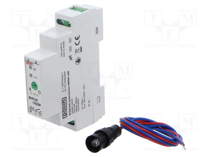 POLLIN MROK-16S Interruptor de crepúsculo para raíl DIN