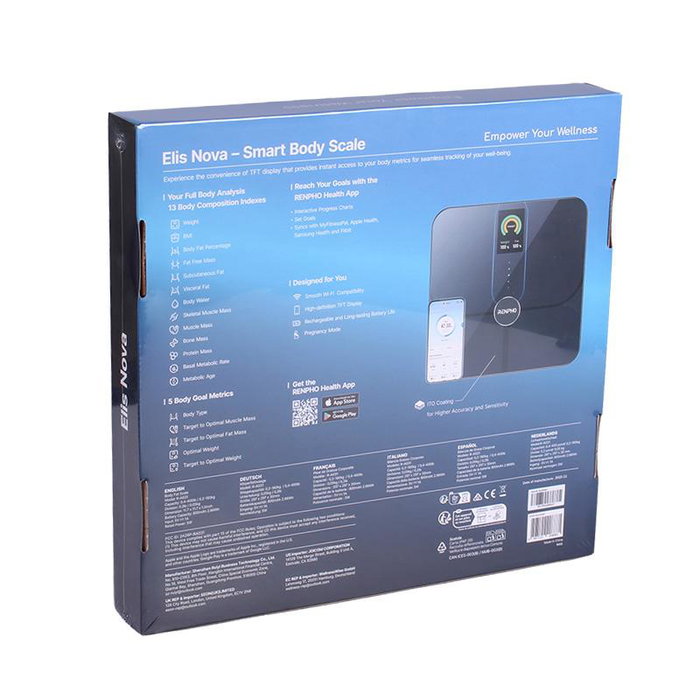 Renpho Báscula Inteligente Elis Nova PEU-R-A031 - Análisis Corporal, Negro