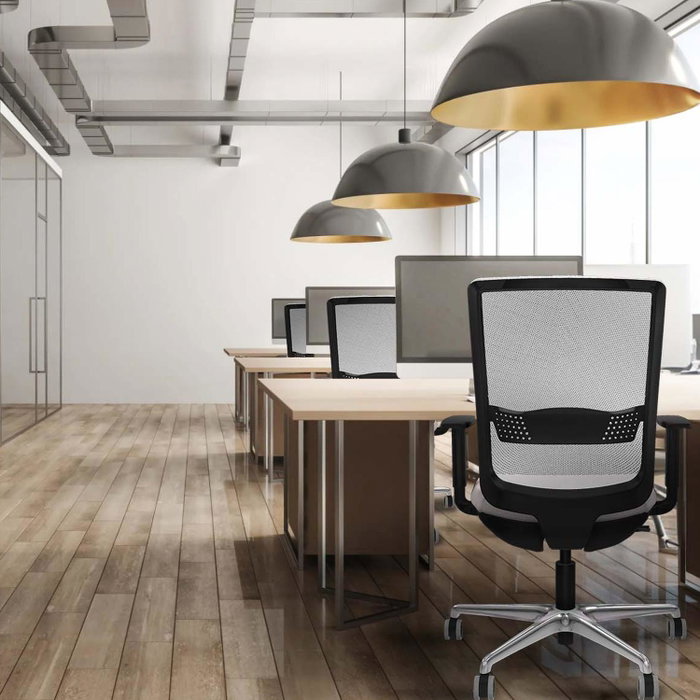 PIQUERAS Y CRESPO Silla de oficina Haches Gris claro/Negro con mecanismo Sincro/Traslack