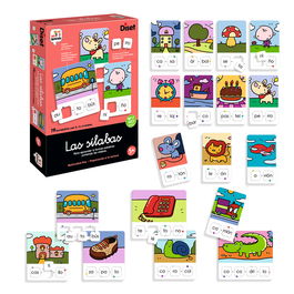 DISET Las Silabas 68962 - Juego Educativo de 19 Encajables para Aprender a Formar Palabras por Silabas, +3 Anos, Idioma Espanol