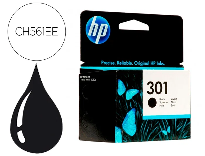 HP Cartucho de Tinta Original 301 Negro CH561EE