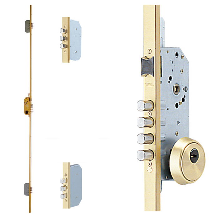 TESA Cerradura de Seguridad Multipunto 3 Bulones Dorado