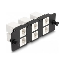 DeLOCK Panel adaptador Keystone 6 puertos negro