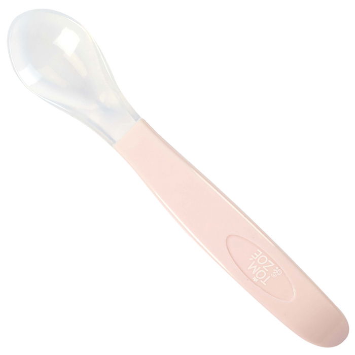 Tom et Zoe Cuchara Silicona Bebé Puericultura Libre BPA Rosa Azul Gris 3x16x2 cm