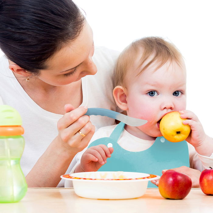 Tom et Zoe Cuchara Silicona Bebé Puericultura Libre BPA Rosa Azul Gris 3x16x2 cm