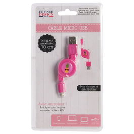 Creatrice de Genie Cable USB Retráctil para Carga y Sincronización 70cm