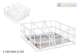 Confortime Servilletero Cocina Blanco 18x18x6.5 cm (12 Unidades)