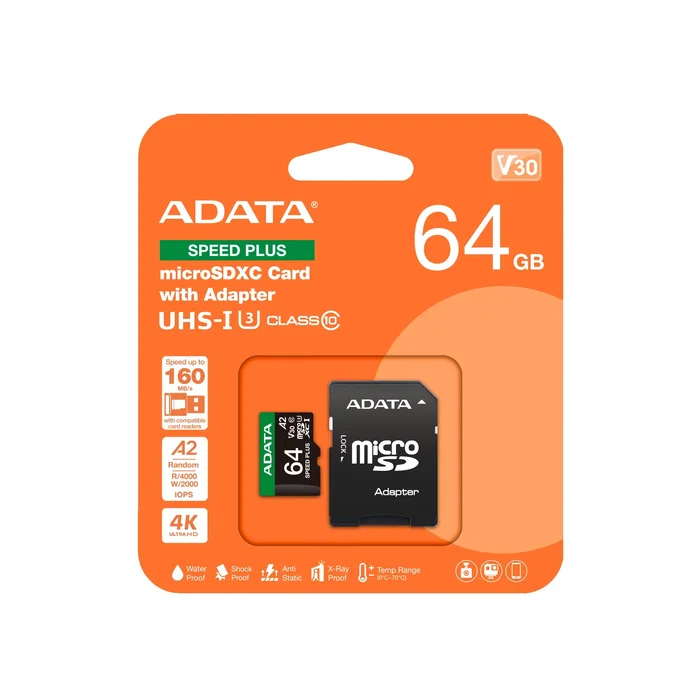 Adata Speed Plus MicroSDXC 64 GB V30 A2