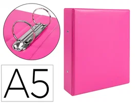 Liderpapel Carpeta de 2 anillas 40 mm A5 Fucsia