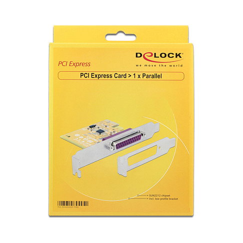 DeLOCK 89445 Tarjeta PCI Express a Paralelo PCIe 2.0 con Soporte EPP/ECP para Windows 10/8.1/7, 1x Puerto, Interna, IC SUN2212, 0.0144 Gbit/s