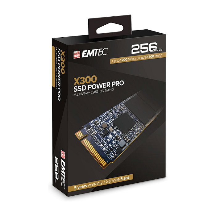 Emtec X300 M.2 256GB SSD NVMe PCIe 3.0 Interno 1700MB/s Lectura 1000MB/s Escritura