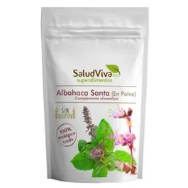 SALUD VIVA Albahaca Sagrada Tulsi en Polvo Ecológica 80g - Infusión de Hojas de Ocimum Tenuiflorum