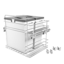 VIBO Modulo Cubo Basura Kombi M600 2X33Lts para Mueble de 600mm con Extracción Total y Cierre Amortiguado