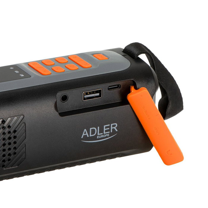 Adler Radio Emergencia AD 1920 con Linterna LED 4W, Solar y Manivela, Powerbank 4500 mAh, Bluetooth 5.0, FM/AM/SW