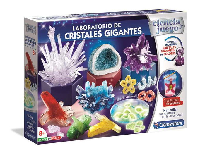 Clementoni Juego Laboratorio de Cristales Gigantes - Kit de Ciencia para Niños a partir de 8 Años - Crea Cristales de Diferentes Formas - Español