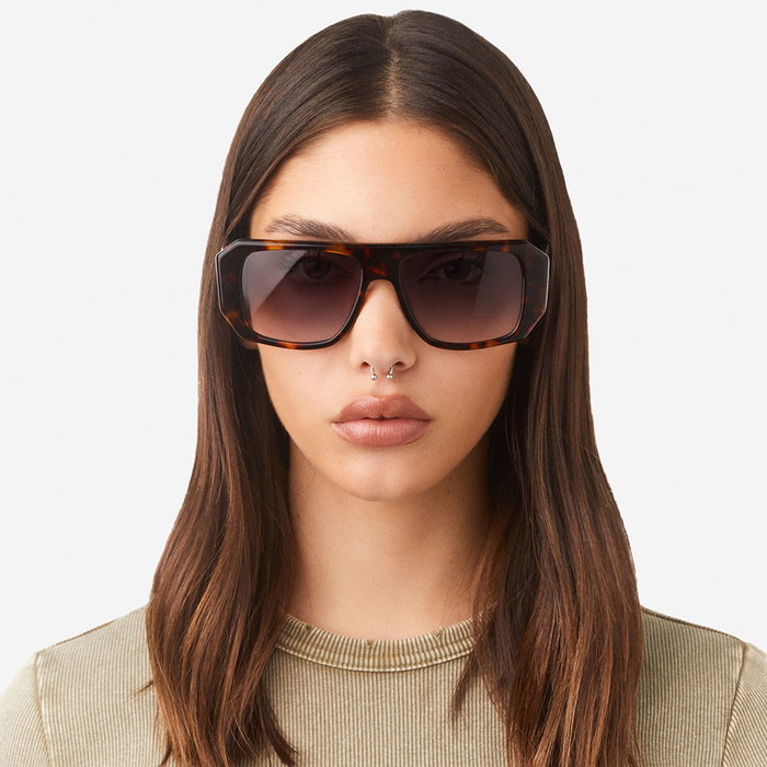 Hawkers Gafas de Sol HELL #Brown Carey Iron 1 u Unisex Aviador Montura Acetato Marrón