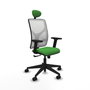 PIQUERAS Y CRESPO Silla de oficina Motilla con mecanismo Sincro, Verde y Blanco