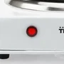 Tristar KP-6185 Placa Eléctrica, Encimera, 1 Zona 1000W, 5 Niveles, 15 cm Diámetro, Blanco, Base Antideslizante, Cocina Compacta para Estudiantes