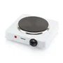 Tristar KP-6185 Placa Eléctrica, Encimera, 1 Zona 1000W, 5 Niveles, 15 cm Diámetro, Blanco, Base Antideslizante, Cocina Compacta para Estudiantes