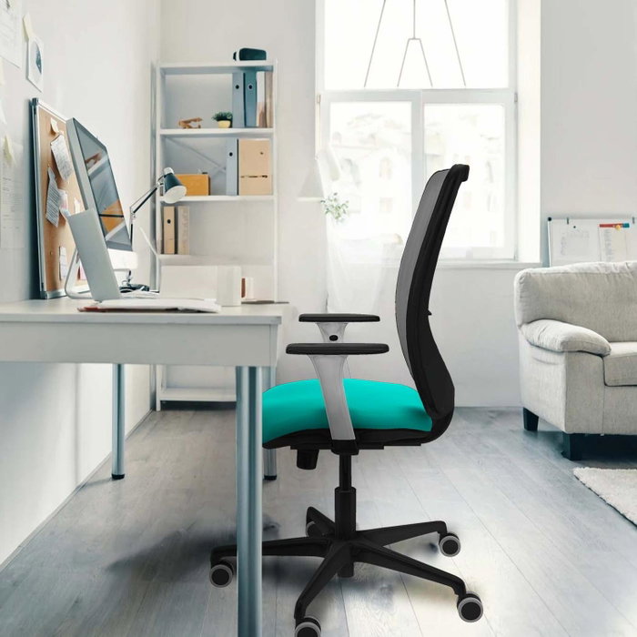 PIQUERAS Y CRESPO Silla de oficina Zulema con mecanismo Sincro, Turquesa y Negro PIQUERAS Y CRESPO Silla de oficina Zulema con mecanismo Sincro, Turquesa y Negro