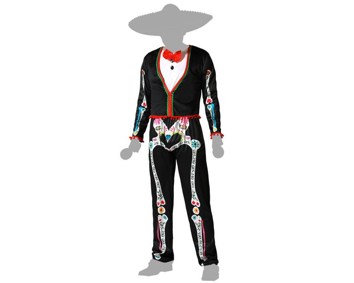 Disfraz Esqueleto Mariachi Camiseta y Pantalón para Hombre Adulto