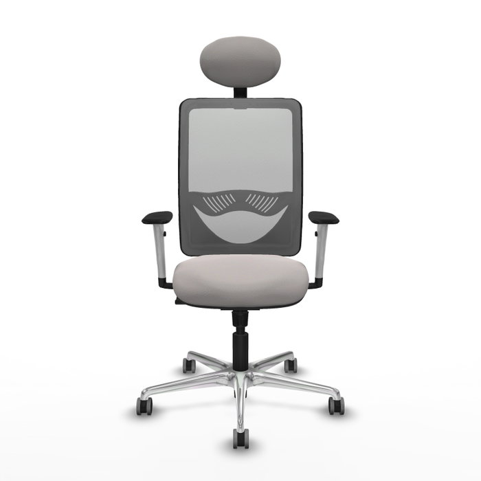 PIQUERAS Y CRESPO Silla de oficina Zulema con mecanismo Sincro, Blanco y Gris PIQUERAS Y CRESPO Silla de oficina Zulema con mecanismo Sincro, Blanco y Gris