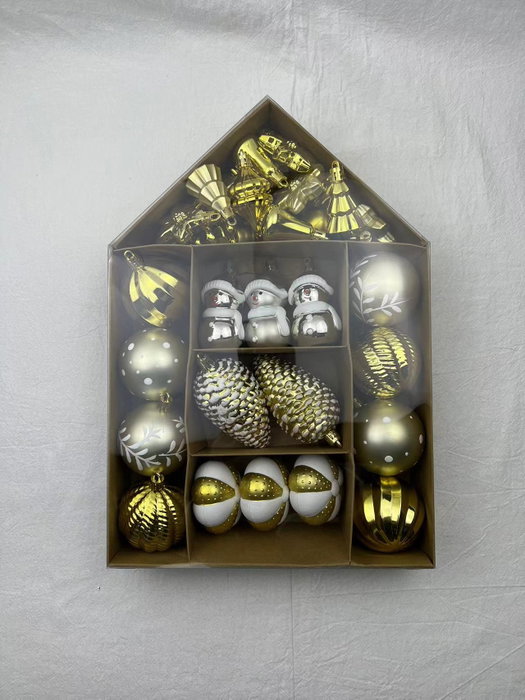 DKD Home Decor Set de 37 Bolas de Decoración Doradas