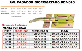 AVL PASADOR 318 BICROMATADO 200 MM WL320