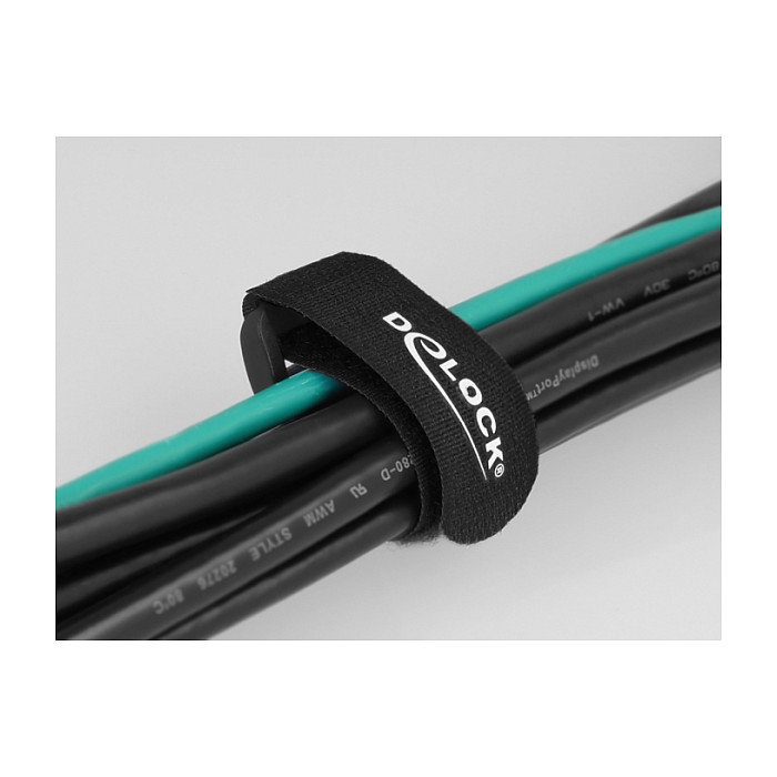 DeLOCK Bridas de cable con cierre de gancho y lazo 150 x 20 mm Negro, 5 piezas DeLOCK Bridas de cable con cierre de gancho y lazo 150 x 20 mm Negro, 5 piezas