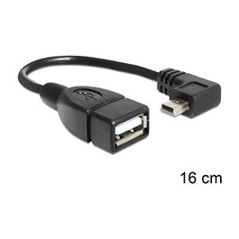 DeLOCK Cable Mini USB en ángulo a USB 2.0-A OTG 16 cm