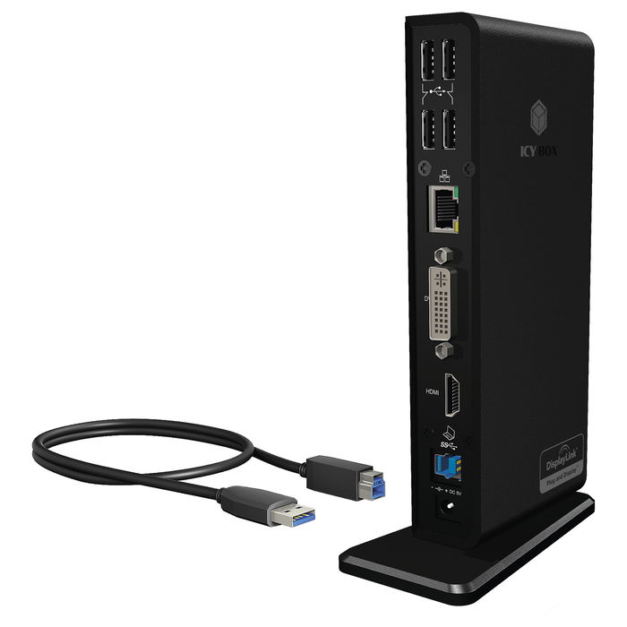 ICY BOX IB-DK2241AC USB 3.0 Docking Station 11-en-1 con Múltiples Puertos para PC y Mac