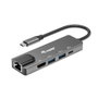 Equip Adaptador Multifunción USB-C 5 en 1 133489 con HDMI 4K, Gigabit LAN y 100W PD