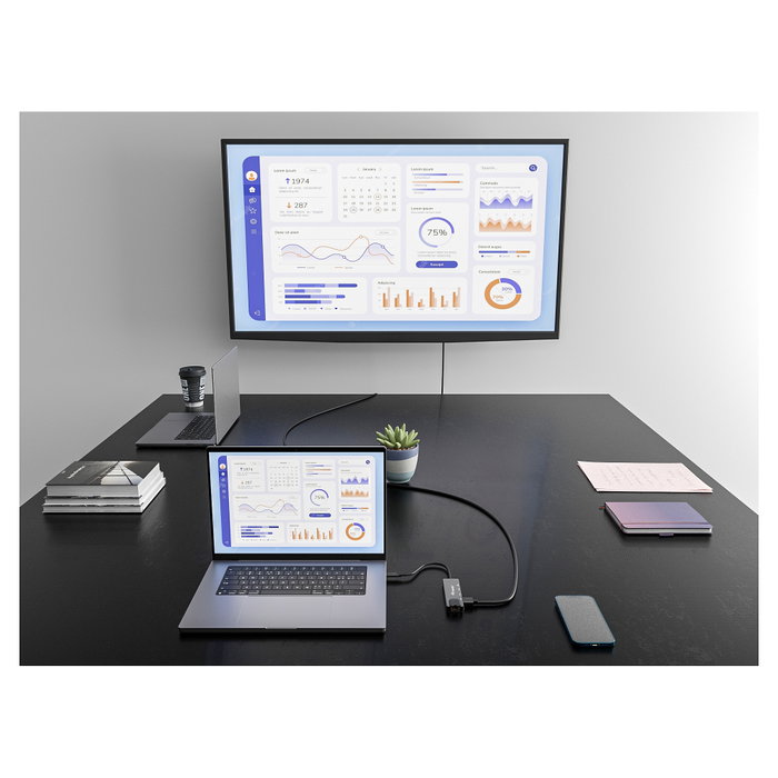 Equip Adaptador Multifunción USB-C 5 en 1 133489 con HDMI 4K, Gigabit LAN y 100W PD