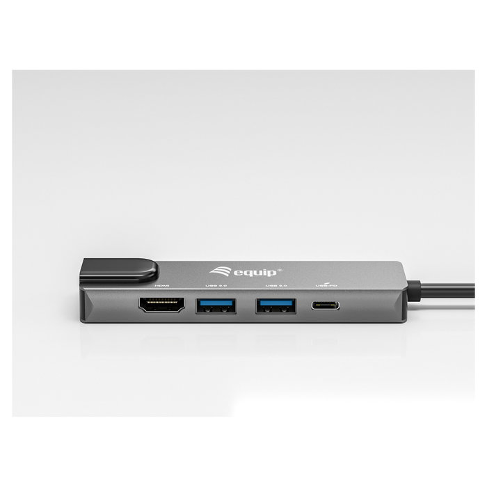 Equip Adaptador Multifunción USB-C 5 en 1 133489 con HDMI 4K, Gigabit LAN y 100W PD