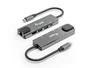 Equip Adaptador USB-C 5 en 1 133489 con HDMI 4K/30Hz, Gigabit Ethernet, 2xUSB 3.0, Power Delivery 100W, Cable 25cm, Aluminio, Gris, para Mac y Windows