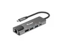 Equip Adaptador USB-C 5 en 1 133489 con HDMI 4K/30Hz, Gigabit Ethernet, 2xUSB 3.0, Power Delivery 100W, Cable 25cm, Aluminio, Gris, para Mac y Windows