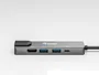 Equip Adaptador USB-C 5 en 1 133489 con HDMI 4K/30Hz, Gigabit Ethernet, 2xUSB 3.0, Power Delivery 100W, Cable 25cm, Aluminio, Gris, para Mac y Windows